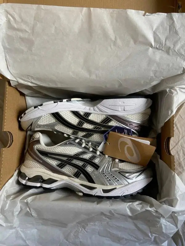 Asics Gel Kayano 14 Silver Cream Black Metallic Plum