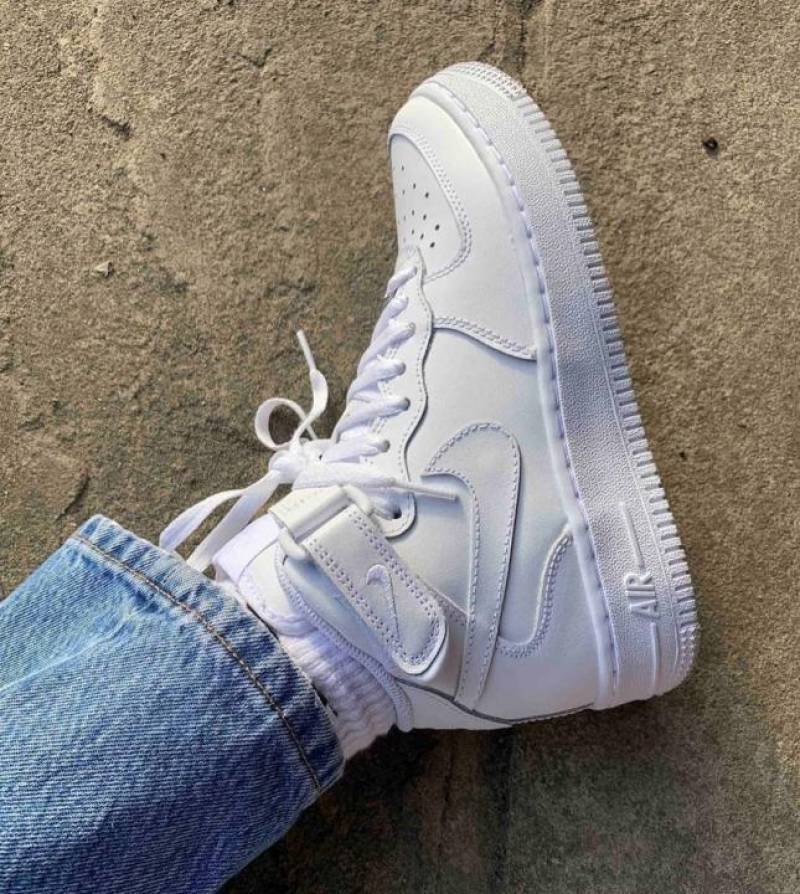 Nikke AirForce 1 Mid Leather White