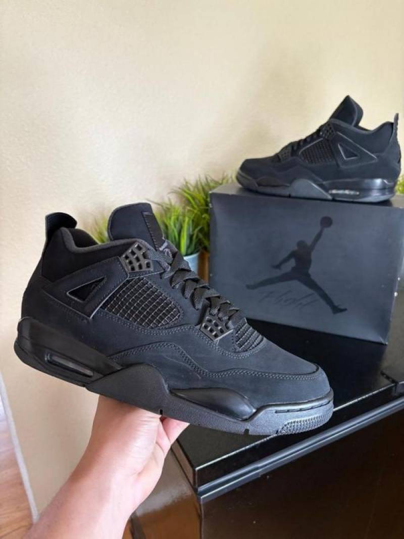 Jordan Retro 4 Black Cat Suede Semi