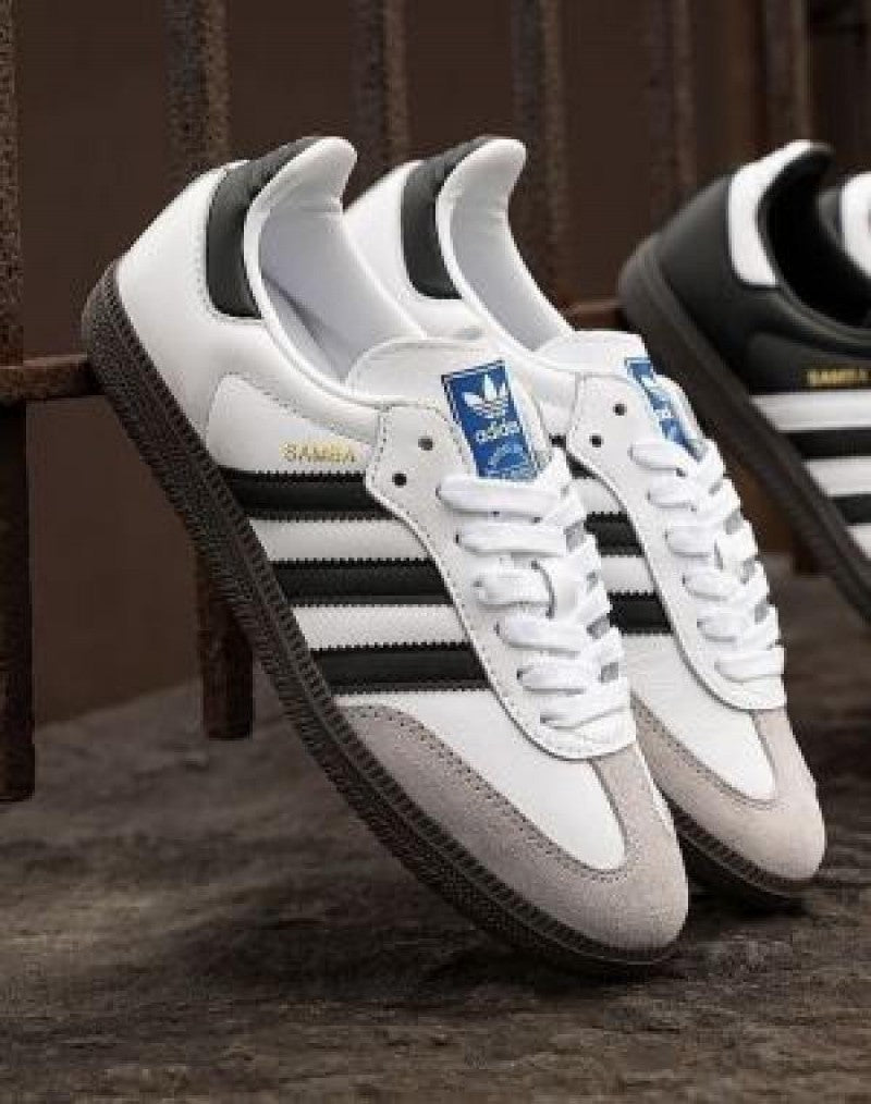 Adidass Samba Leather White Black Mens