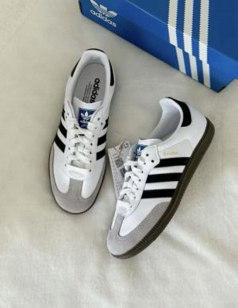 Adidass Samba Leather White Black Mens