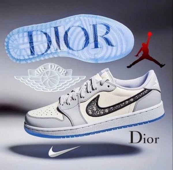 AIR JORDAN RETRO 1 LOW X DDIOR SEMI UA WITH 2 KEYCHAINS OG BOX