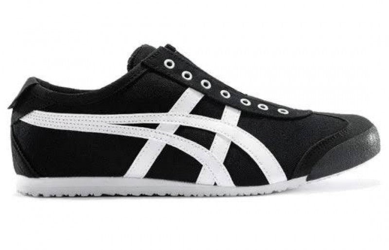 ONITSUKA TIGER MEXICO 66 BLACK WHITE SLIP ON 1ST LETHER QUALITY