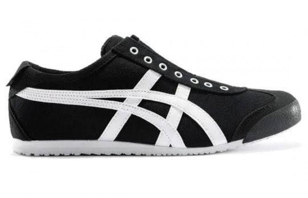 ONITSUKA TIGER MEXICO 66 BLACK WHITE SLIP ON 1ST LETHER QUALITY