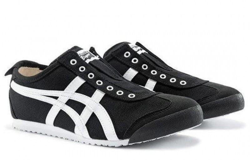ONITSUKA TIGER MEXICO 66 BLACK WHITE SLIP ON 1ST LETHER QUALITY