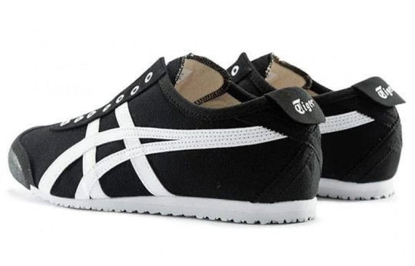 ONITSUKA TIGER MEXICO 66 BLACK WHITE SLIP ON 1ST LETHER QUALITY