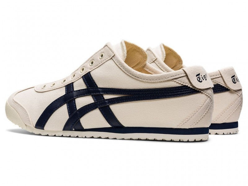 ONITSUKA TIGER MEXICO 66 CREAM BLUE SLIP ON 1ST LETHER QUALITY