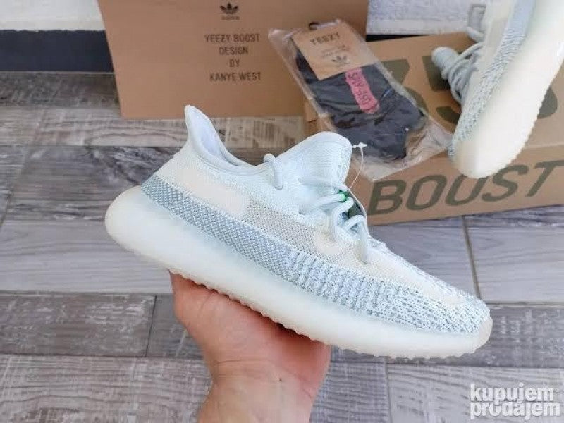 ADIDAAS YEEZY 350 CLOUD WHITE WITH FULL KIT