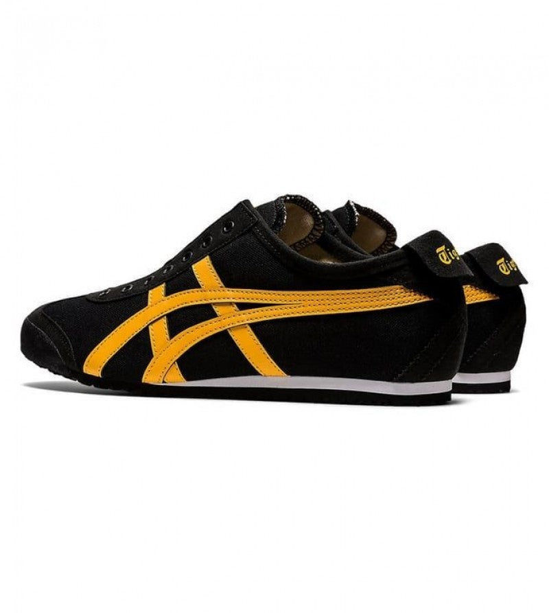 ONITSUKA TIGER MEXICO 66 SLIP ON BLACK YELLOW 1ST LETHER QUALITY