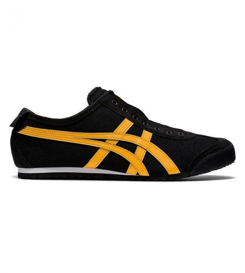 ONITSUKA TIGER MEXICO 66 SLIP ON BLACK YELLOW 1ST LETHER QUALITY