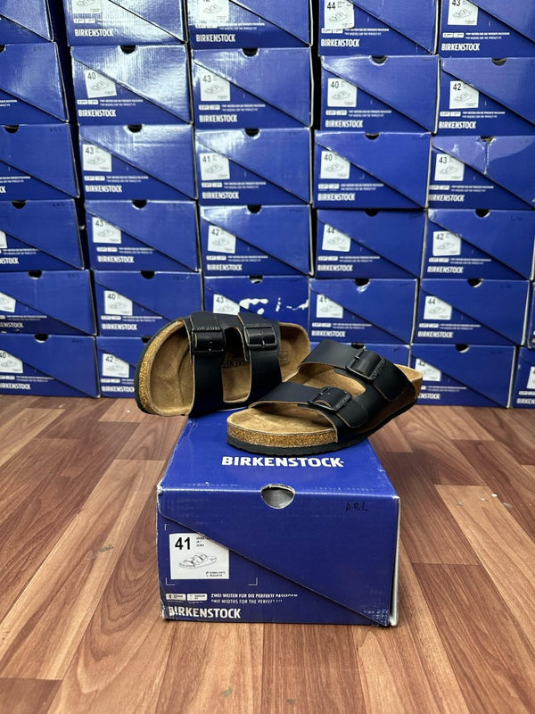 BIRKINSTOCK BIRKO FLOR LETHER BLACK BROWN