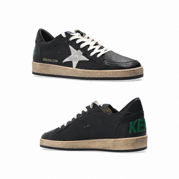 GOLDEN GOOSE  BALL STAR LEATHER UPPER BLACK SUEDE STAR 
