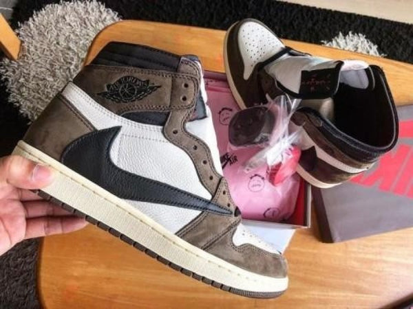 AIR JORDAN RETRO 1 HIGH TRAVIS SCOTT MOCHA SEMI UA SUEDE QUALIITY WITH 3 EXTRA LACES