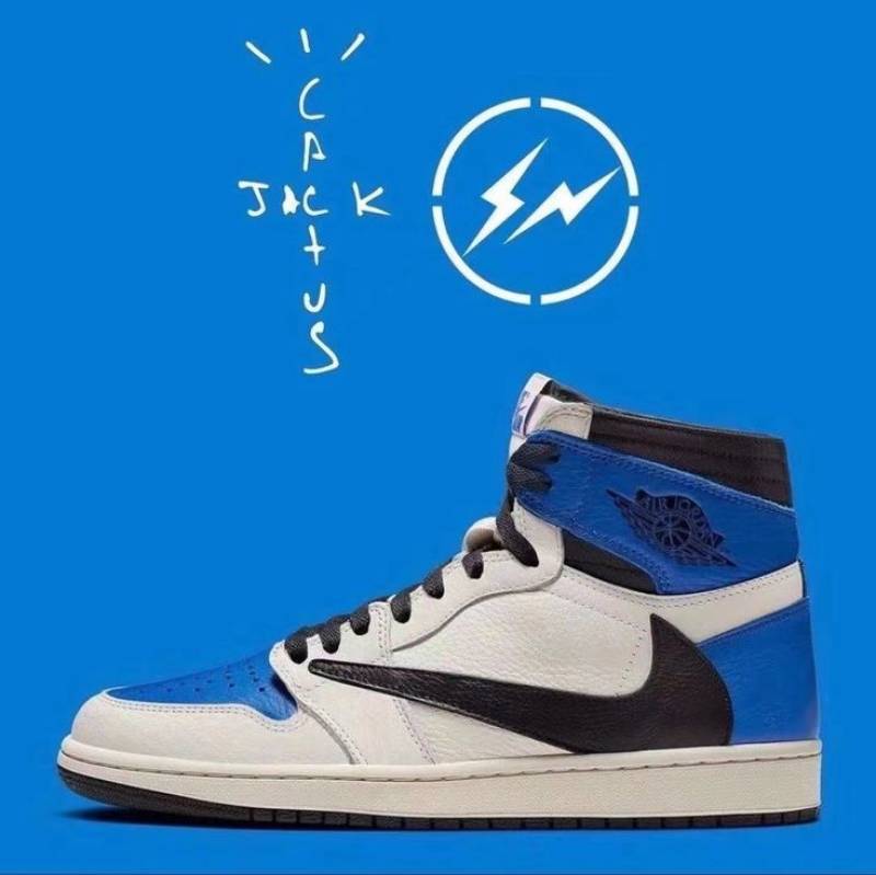Fragment Design x Travis Scott x Air Jordan 1 Retro High With Plastic Cover