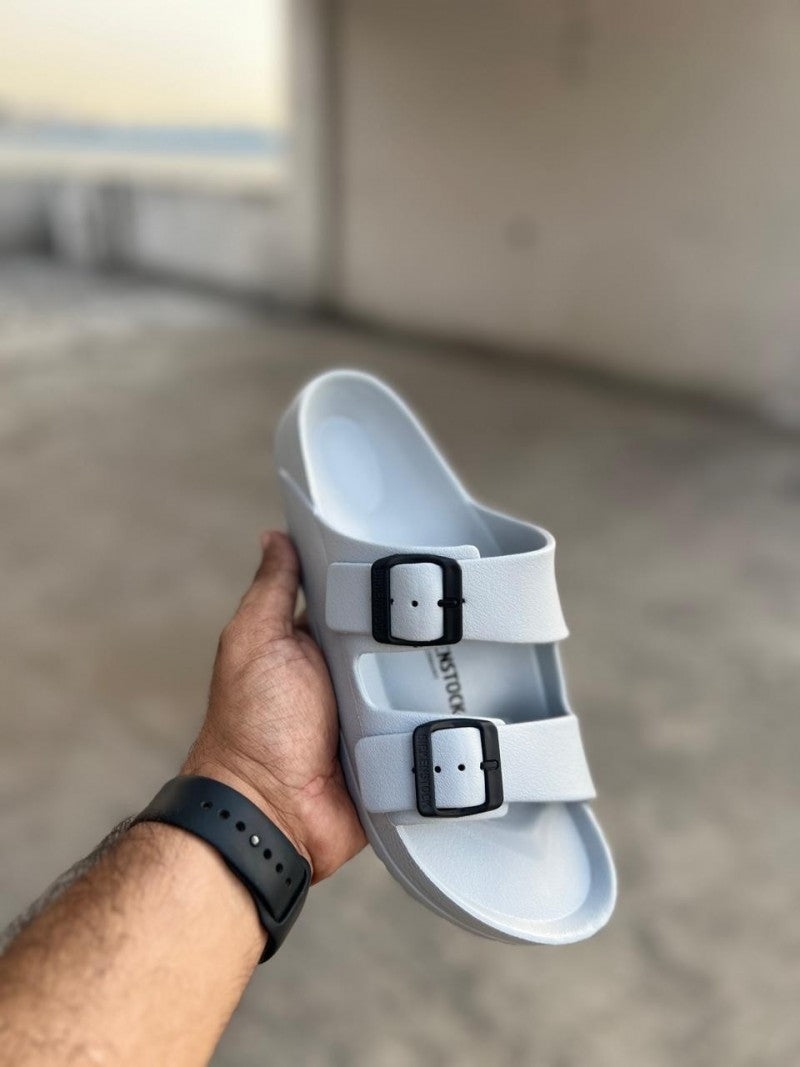 BIRKENSTOCK ARIZONA EVA GREY WITH SOLE BRANDING Main image