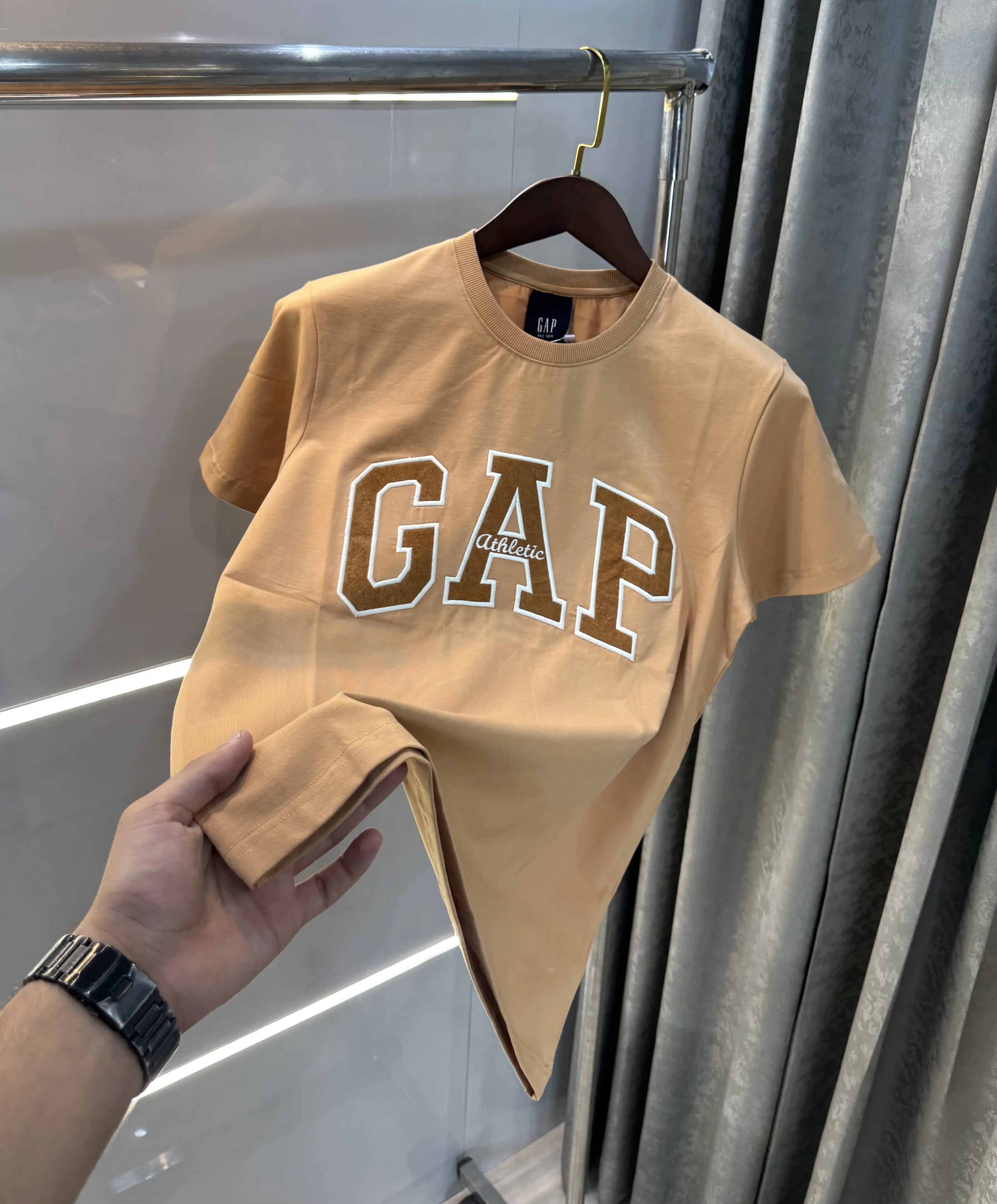Gap Beige Embroidery Logo Premium T-Shirt Main image