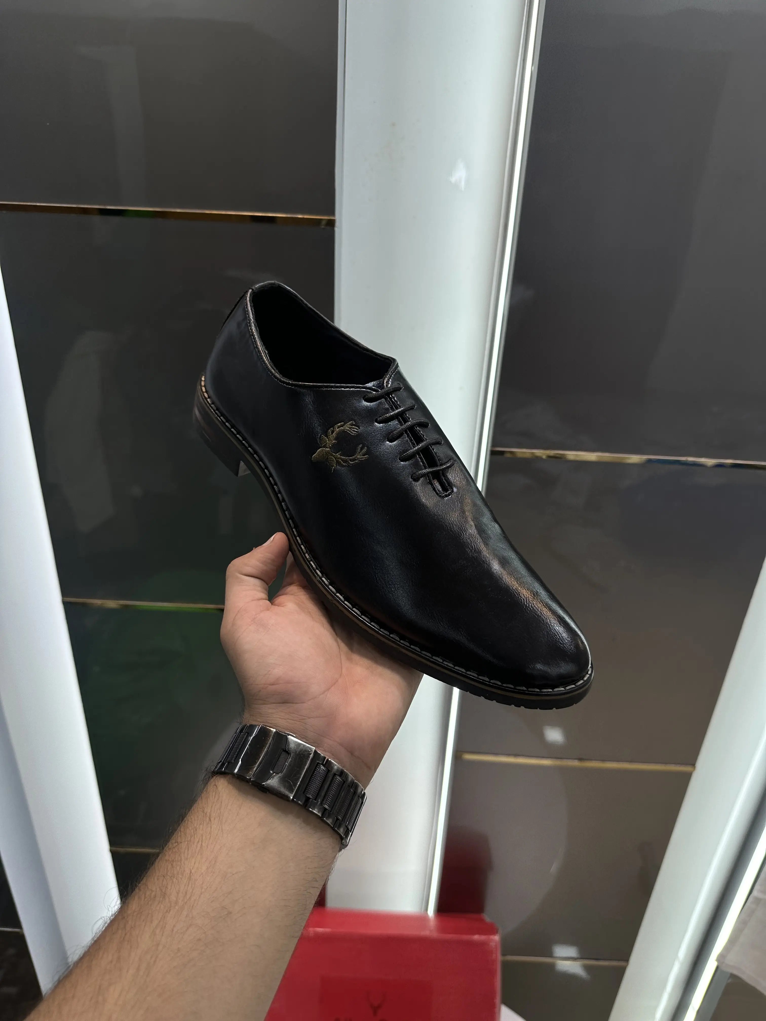 Allen_Solly Black Premium Leather Shoes