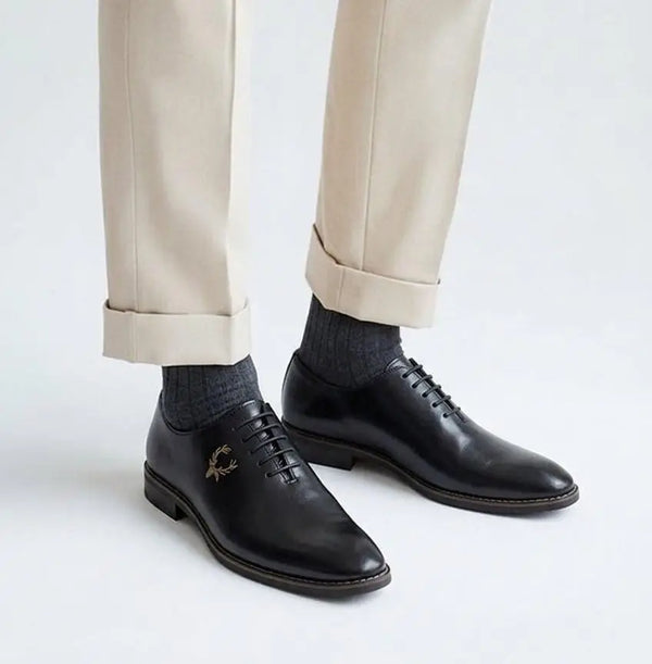Allen_Solly Black Premium Leather Shoes