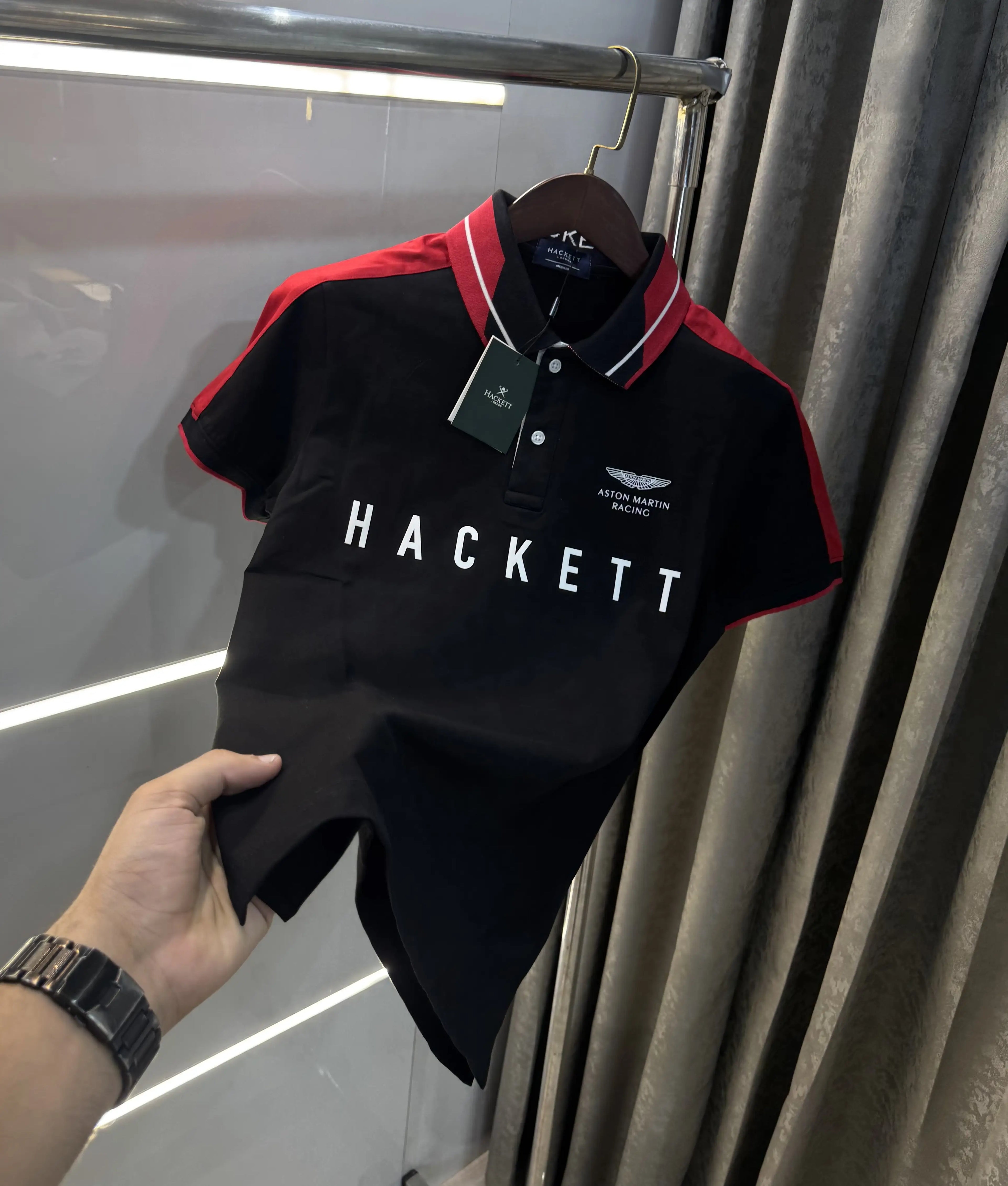 Hacket Black Logo Work Premium polo T-Shirt