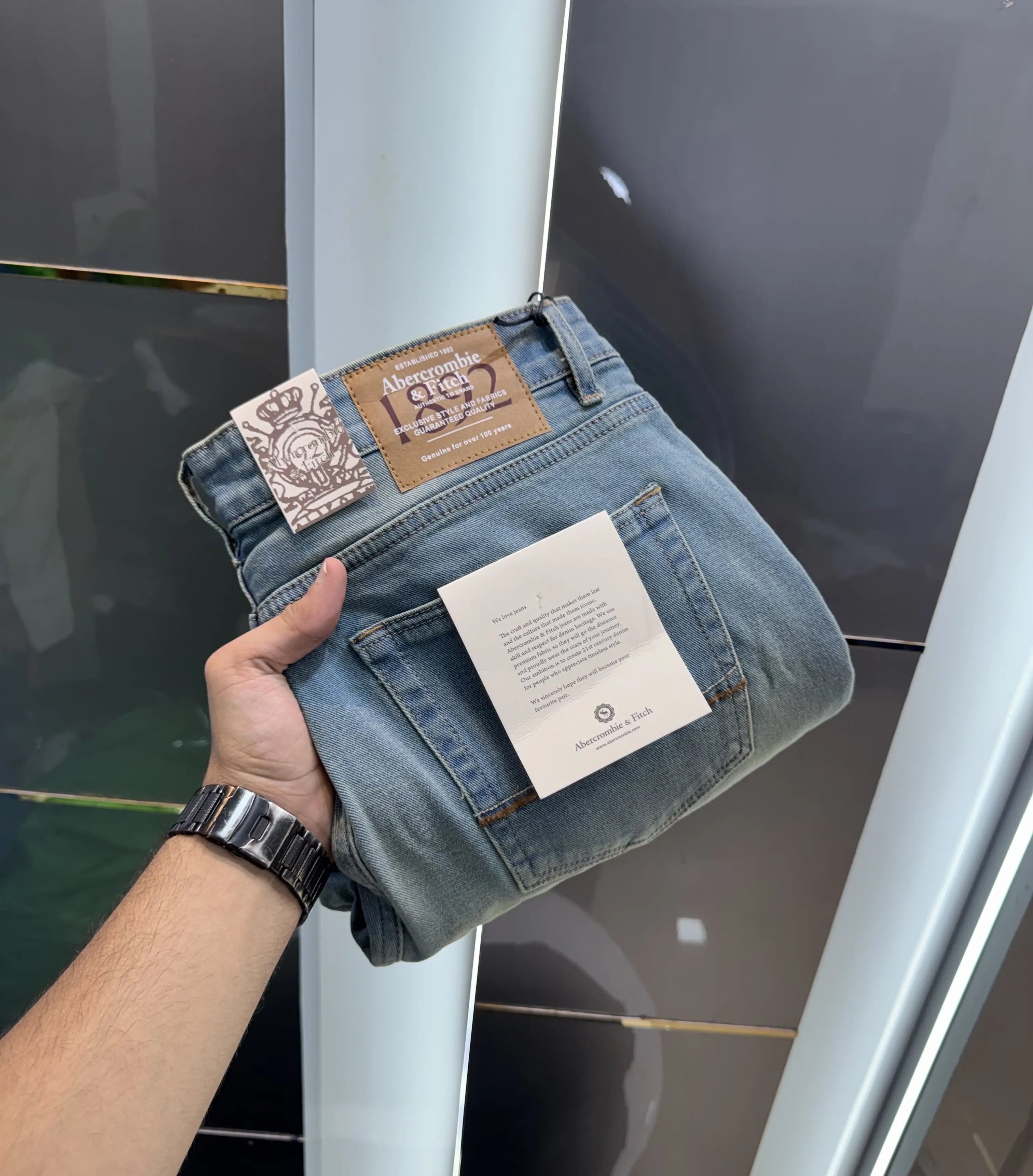 Abercombie &Fitch Greenish Imported Premium Denim Secondary image