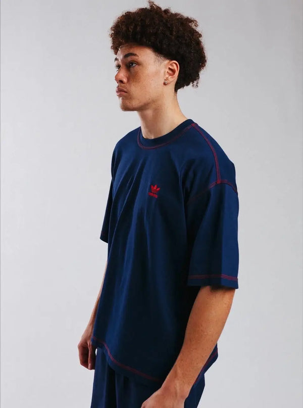 Adidas Navy Blue Printed Premium Classic T-Shirt