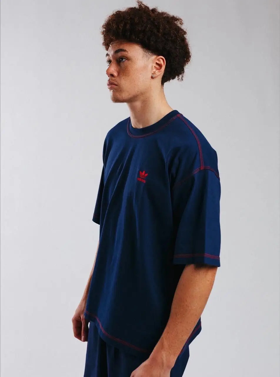 Adidas Navy Blue Printed Premium Classic T-Shirt Main image