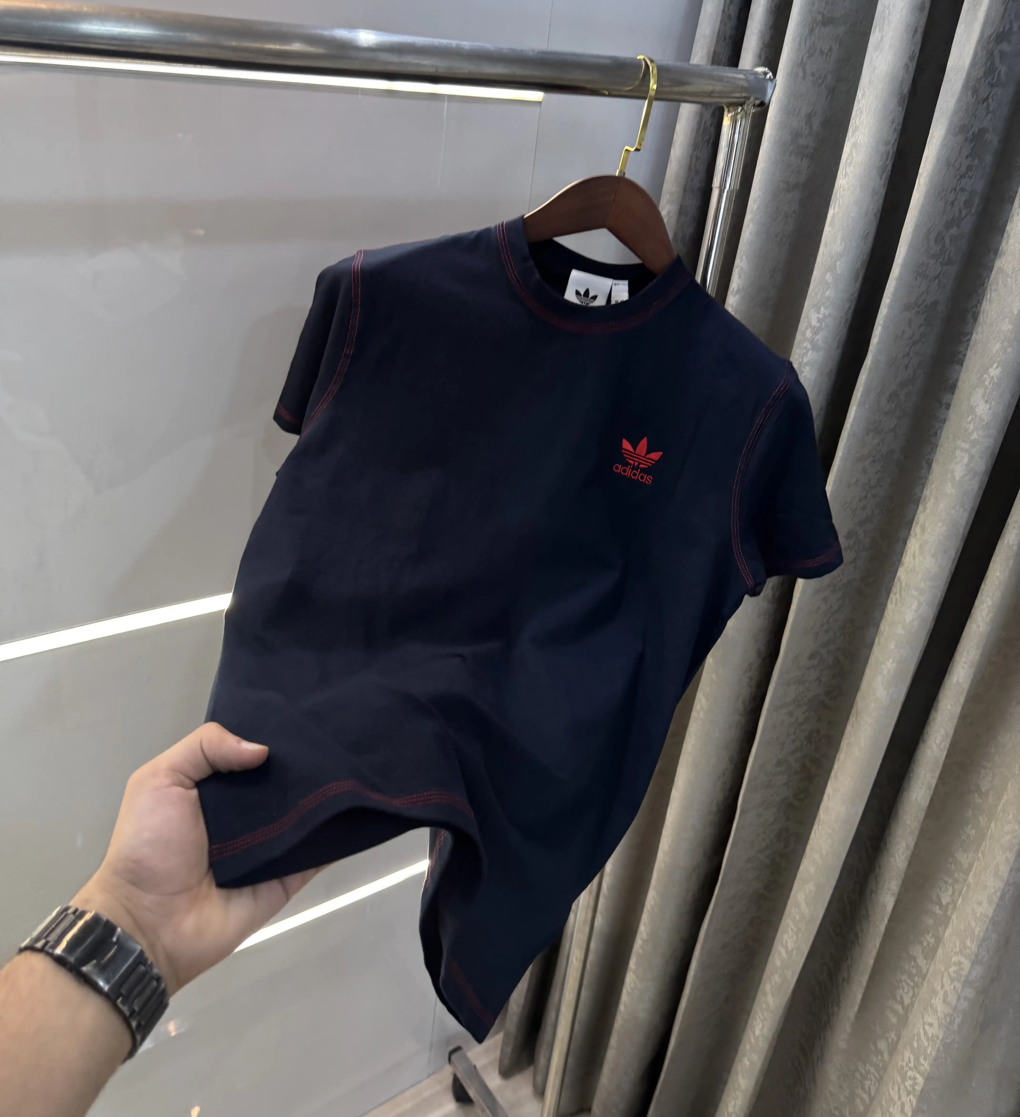 Adidas Navy Blue Printed Premium Classic T-Shirt Secondary image