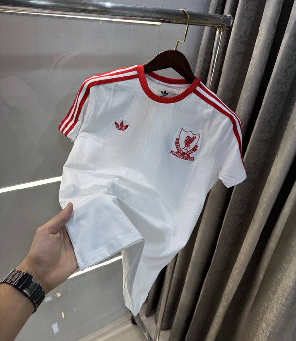 Adidas White Printed Premium Classic T-Shirt