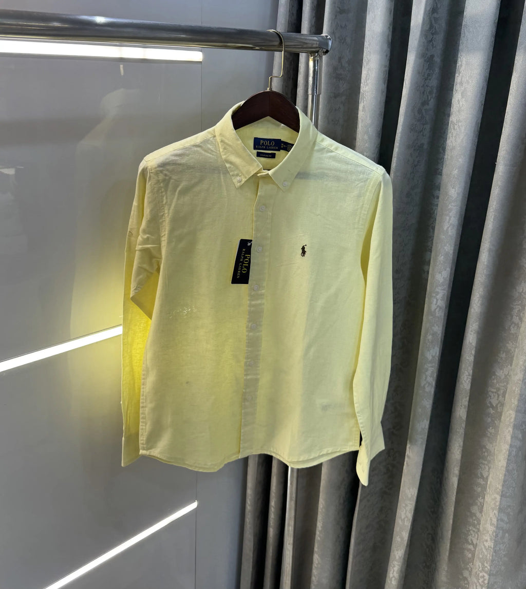 Ralph Lauren Yellow Premium Linen Shirt