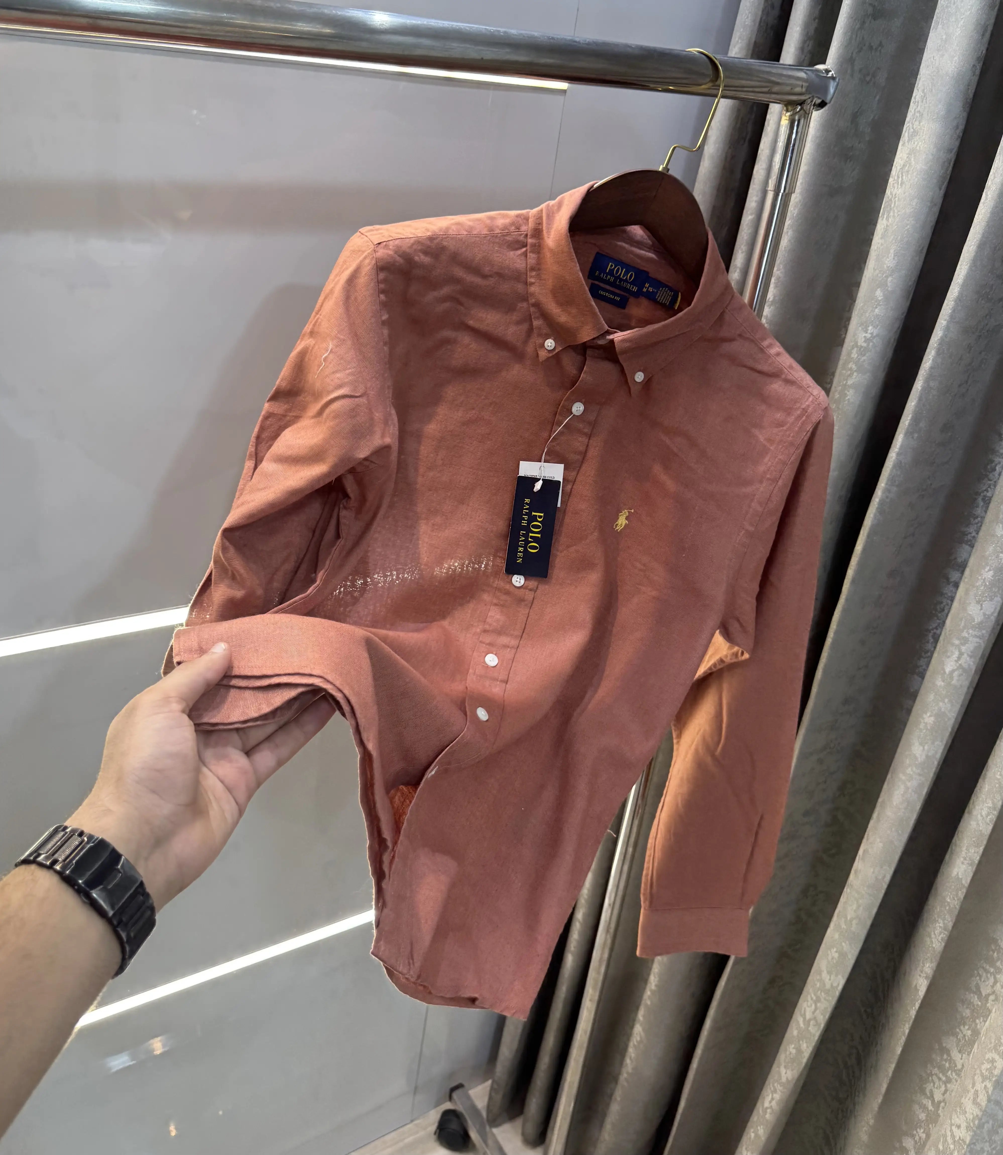 Ralph Lauren Rust Premium Linen Shirt Main image