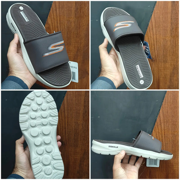 Skechers GoWalk Gogamat Logo Premium Slide Brown