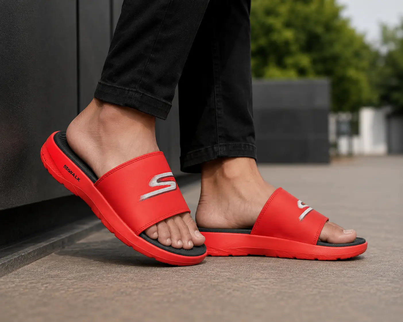 Skechers GoWalk Gogamat Logo Premium Slide Red