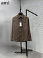 Ami Paris Brown Embroidry Logo Premium Shirt