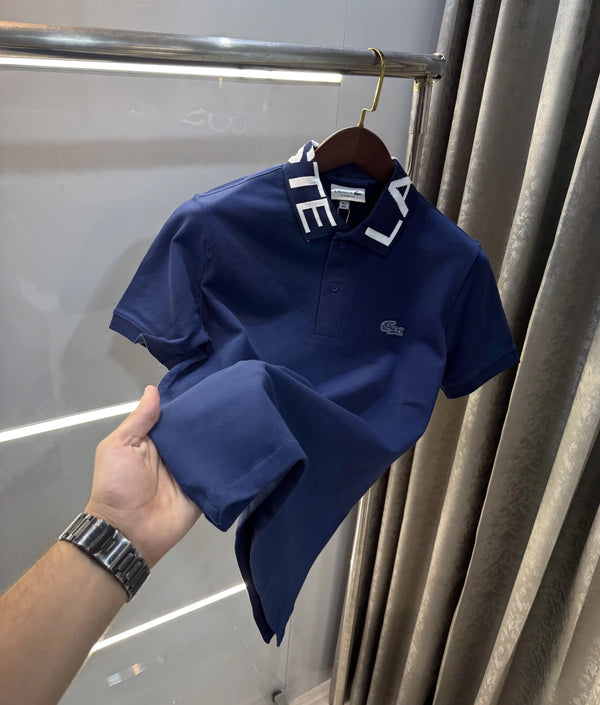 Lacost e Petrol Blue Logo Work Premium Polo T-Shirt