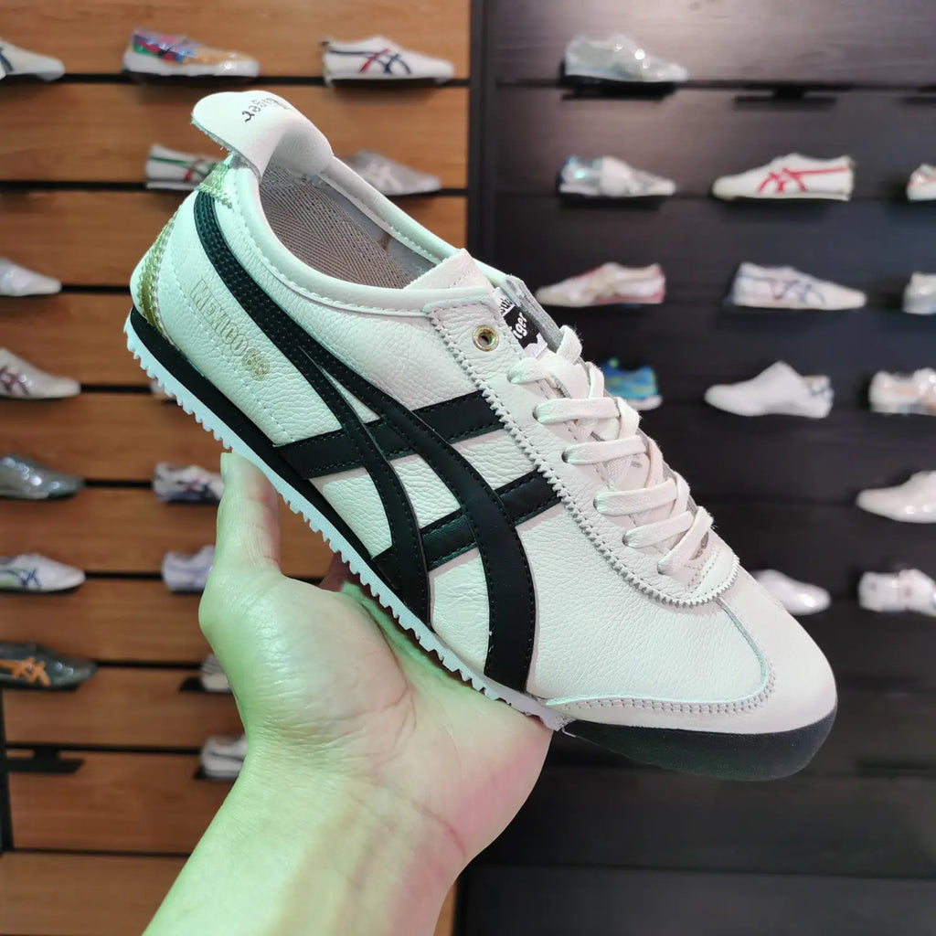 Onitsuka Tiger Mexico 66 Cream Black Gold 1st Leather Quality Sneakers