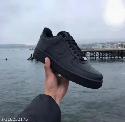 Nike Airforce 1 Low BLACK PURE LEATHER With Dust Bag Hand Carry Bag Tag Bill (FIX) Secondary image