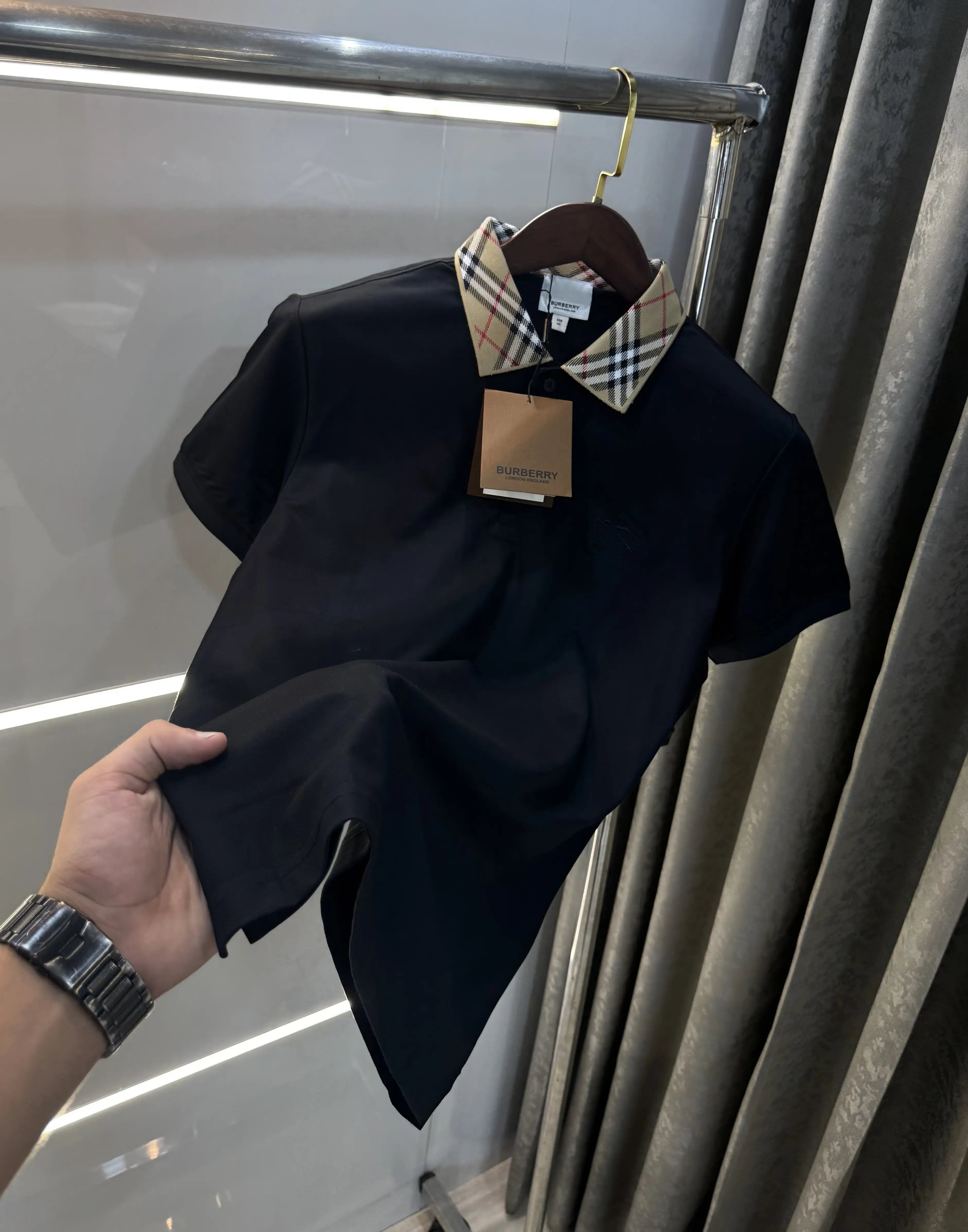 Burberr y Black Imported Polo T-Shirt Main image
