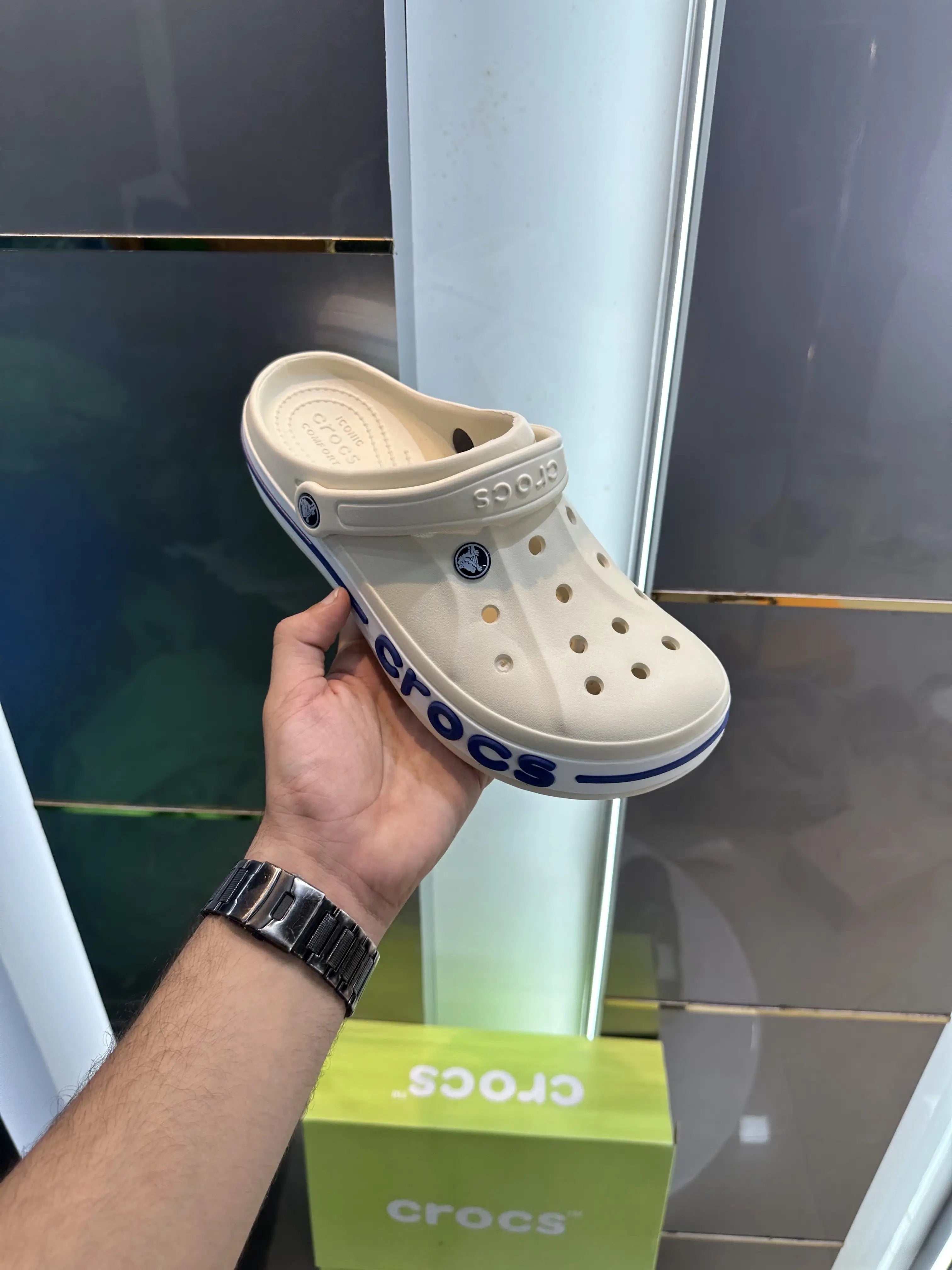 Crocs_Bayaband Clogs Cream Blue Main image