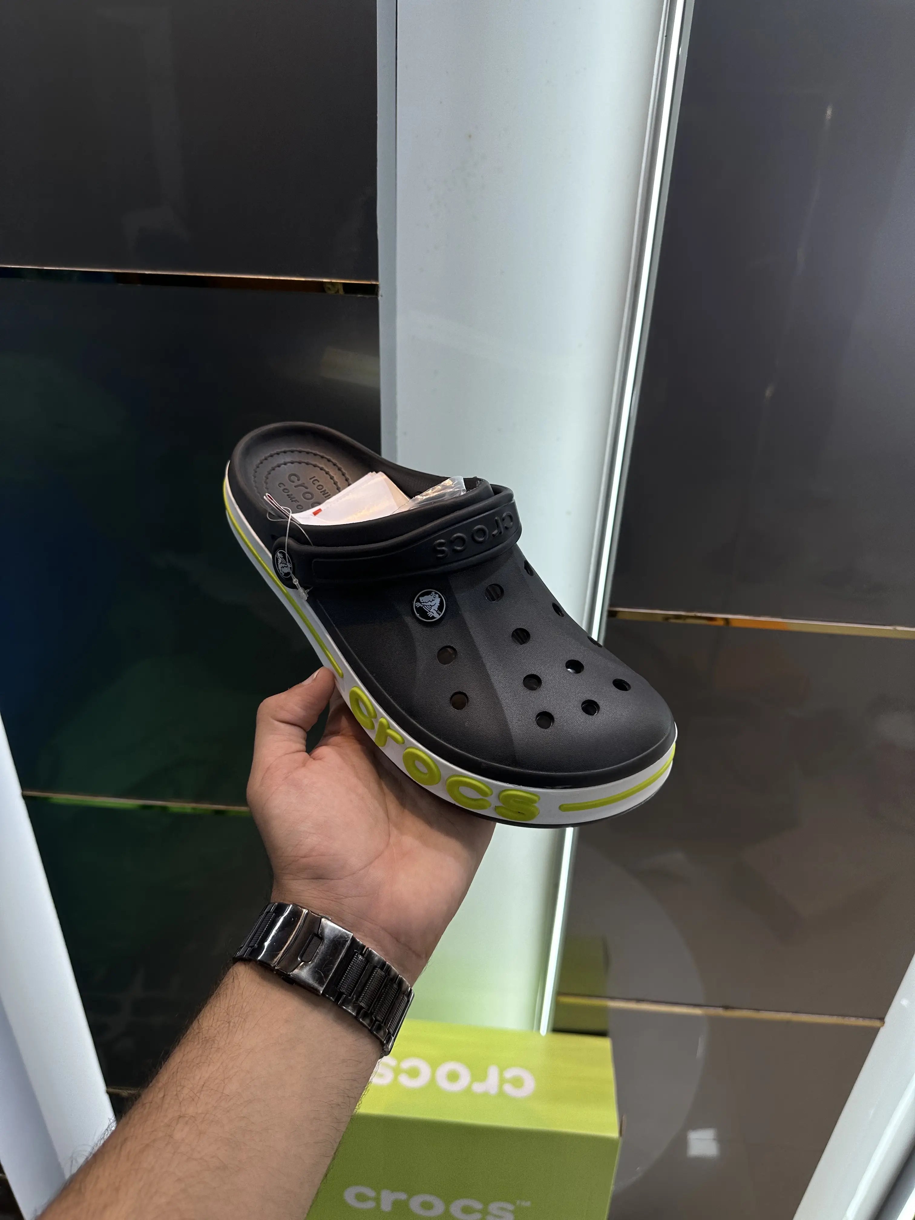 Crocs_Bayaband Clogs Black Green Main image