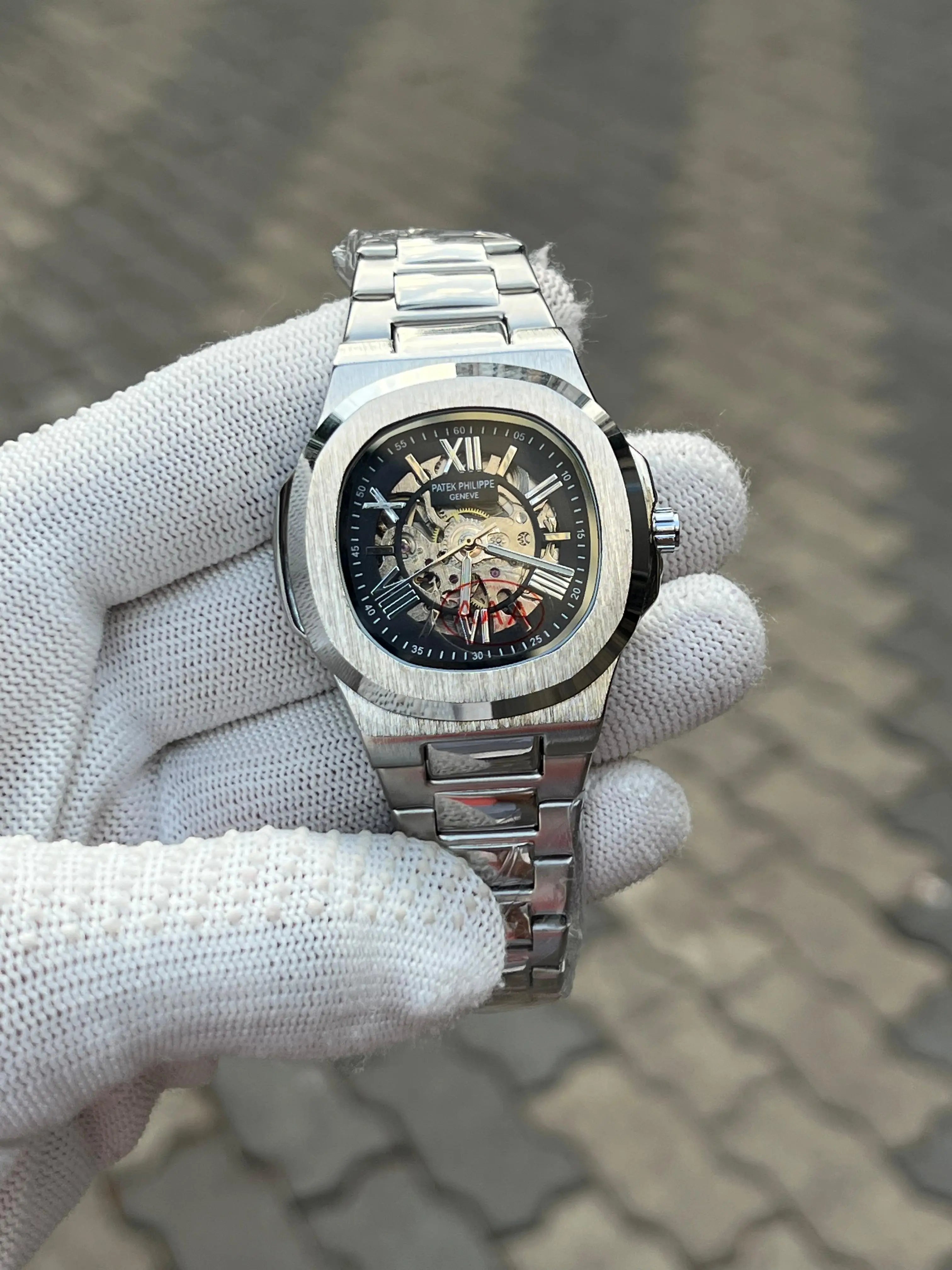 Patek Phillipe Skeleton Roman Silver Black Secondary image