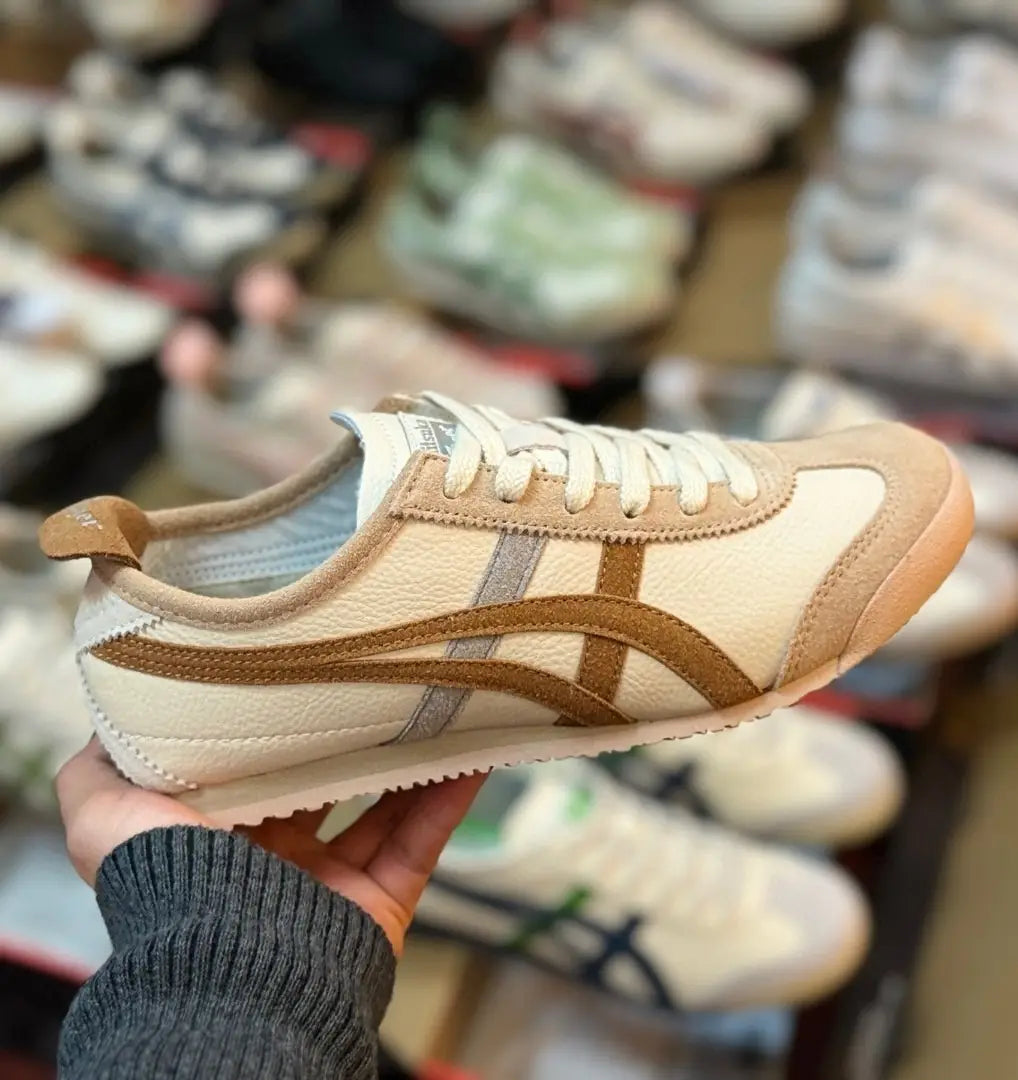 Onitsuka Tiger Mexico 66 Cream Khaki Carbon  7A Premium Sneakers India D-2055