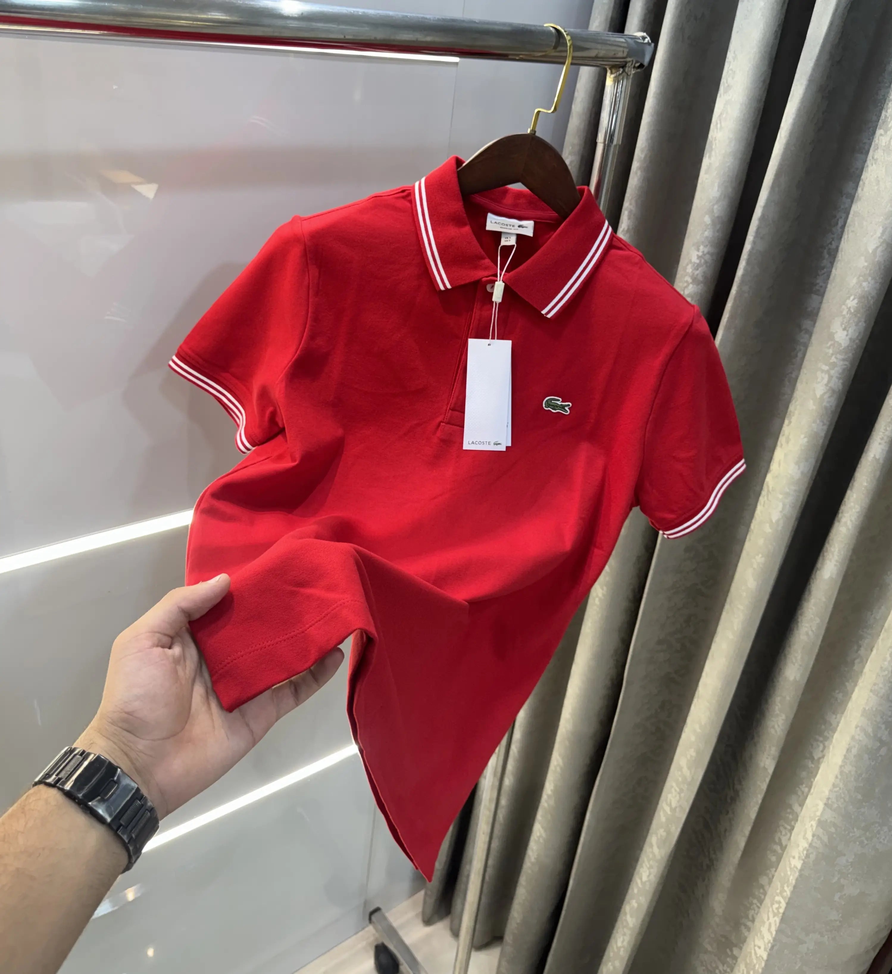 Lacost e Red Logo Work Premium Polo T-Shirt