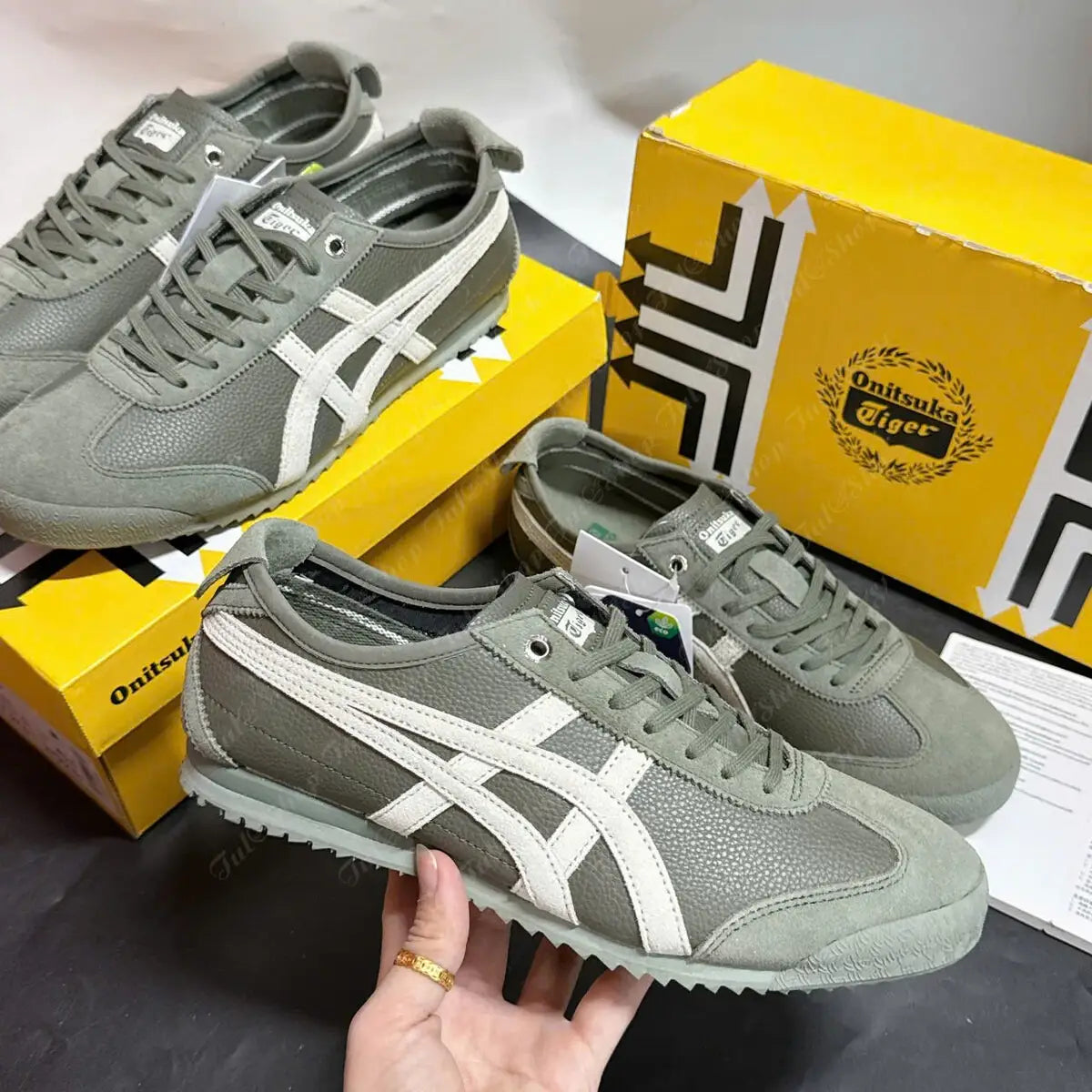 Onitsuka Tiger Mexico 66 SD VIN Mantle Green Ivory 7A Premium Sneakers D-2034