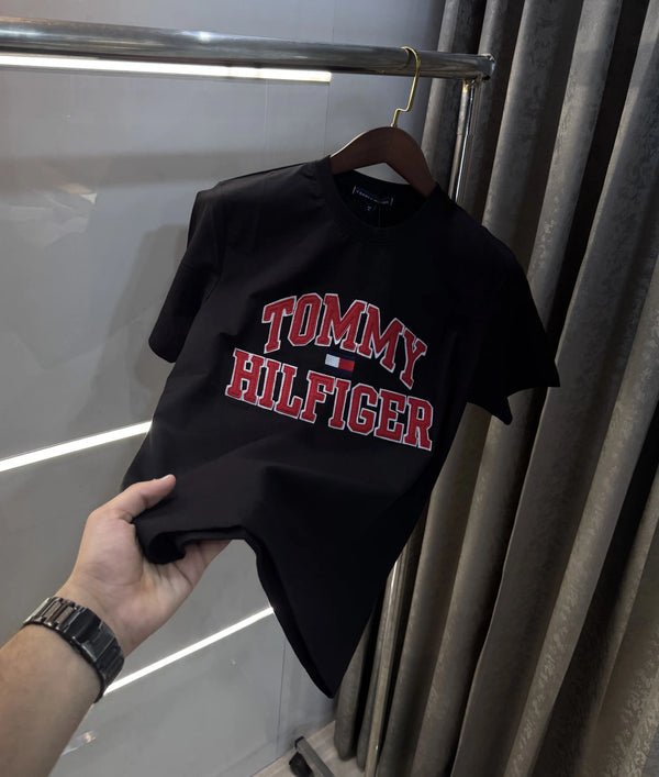 Tommy Hilfige r Black Embroidery Logo Premium T-Shirt