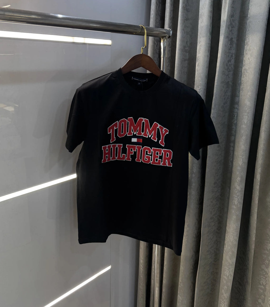 Tommy Hilfige r Black Embroidery Logo Premium T-Shirt