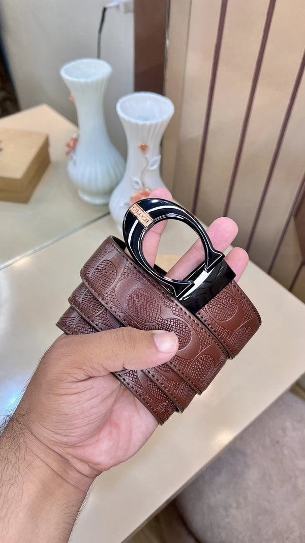 COACH PREMIUM QUALITY IMPORTED EMBOSSED MONOGRAM BELT WITH OG BOX CH-308