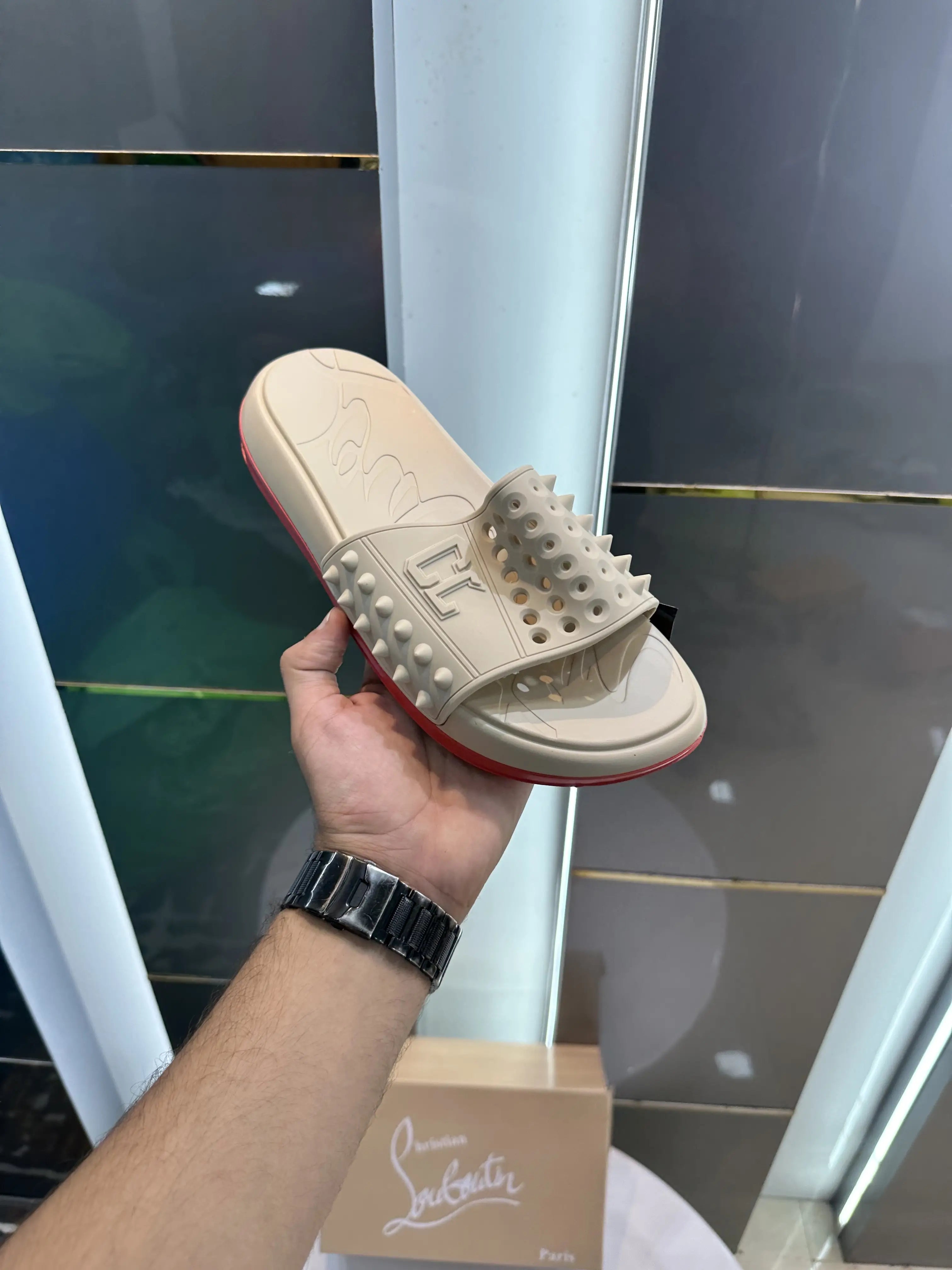 Christian_Louboutin_Take It Easy Beige Premium Slide Secondary image