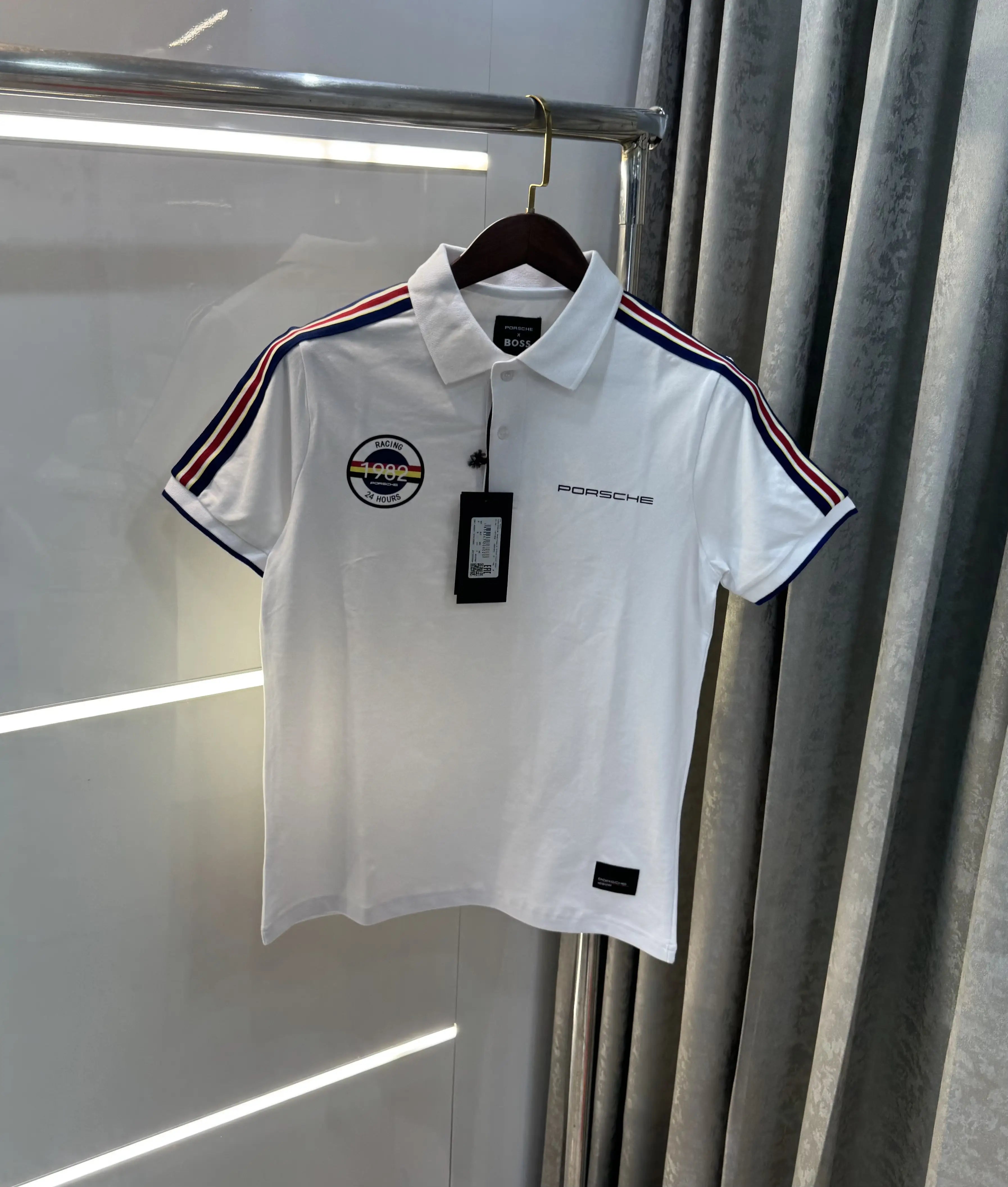 Hugo  Bos s X Porsche White Logo Work Premium Polo T-shirt