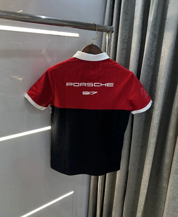 Hugo  Bos s X Porsche Red Logo Work Premium Polo T-shirt