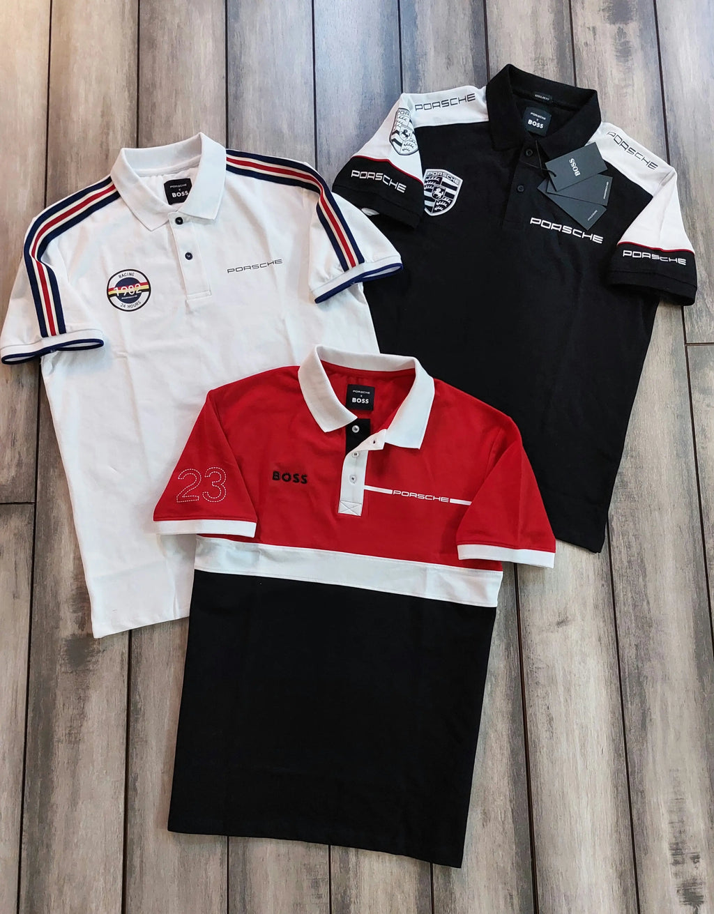 Hugo  Bos s X Porsche Black Logo Work Premium Polo T-shirt